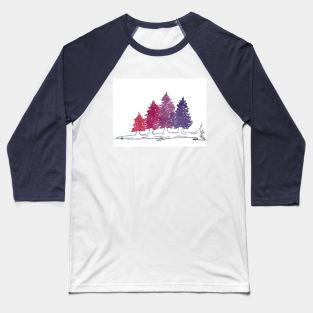 Perseverant Pine Tree Watercolour Painting Baseball T-Shirt